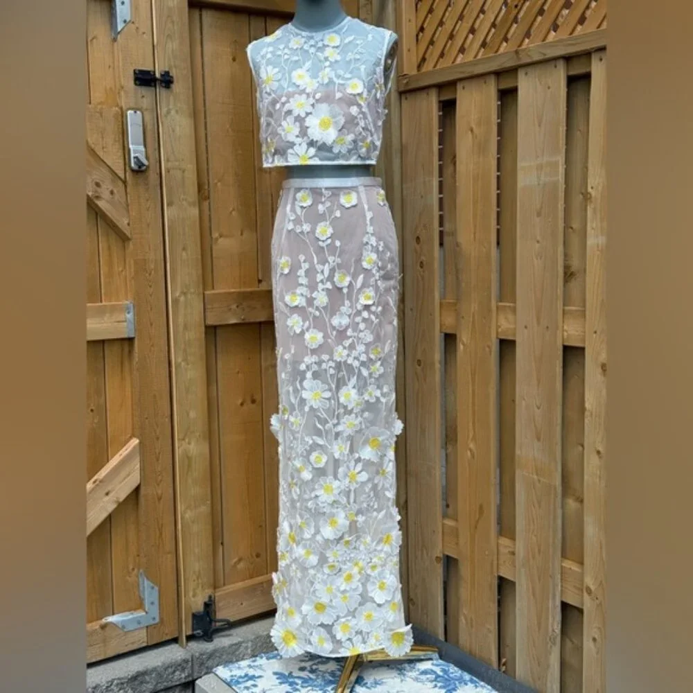 🆕 BRONX & BANCO 🧿 NWOT Jasmine White Multi Two Piece Set, Sz S / US 4 - Picture 4 of 16